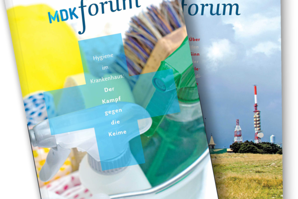 Titelseiten von zwei MdK-Forum-Heften.